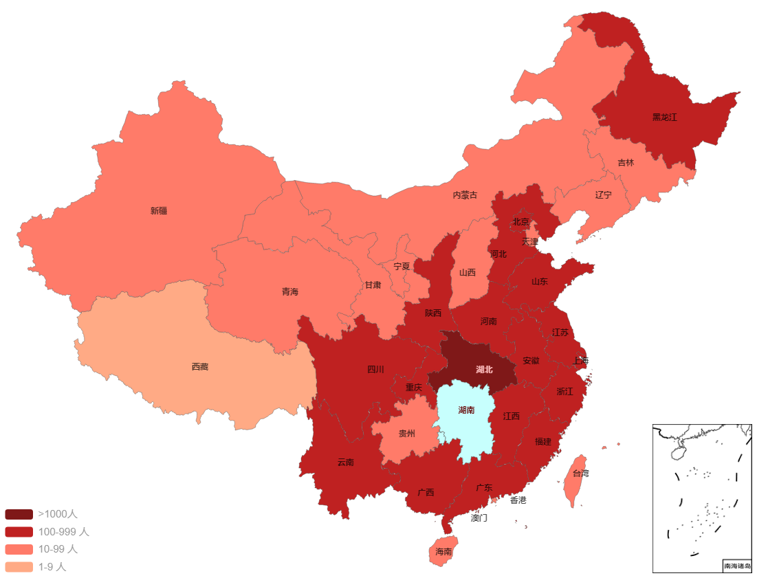 实时更新：新型冠状病毒肺炎疫情地图